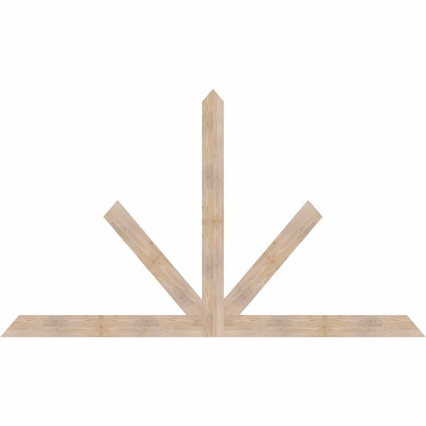 Ekena Millwork Saratoga Smooth Timber Gable Bracket, Douglas Fir, 108"W x 63"H x 1 1/2"D x 5 1/2"F, 14/12 Pitch GBW108X63X0206SAR00SDF - main